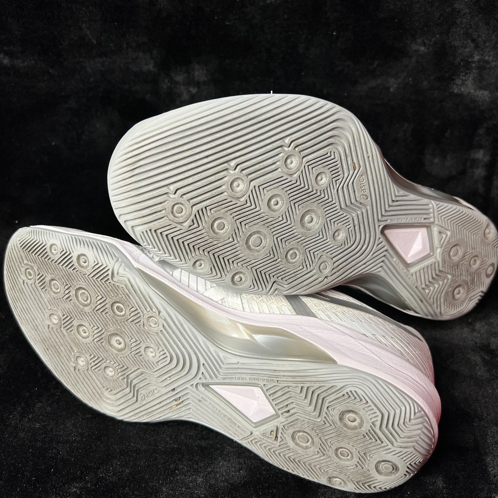 Asics Volley Elite FF B751N Womens 8 Athletic Running Shoes White Silver Sneaker - Picture 5 of 7